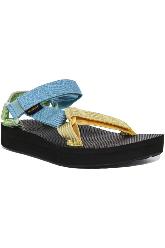 Midform Universal Women's Vegan Platform Strappy Sandal In Blue Size 7