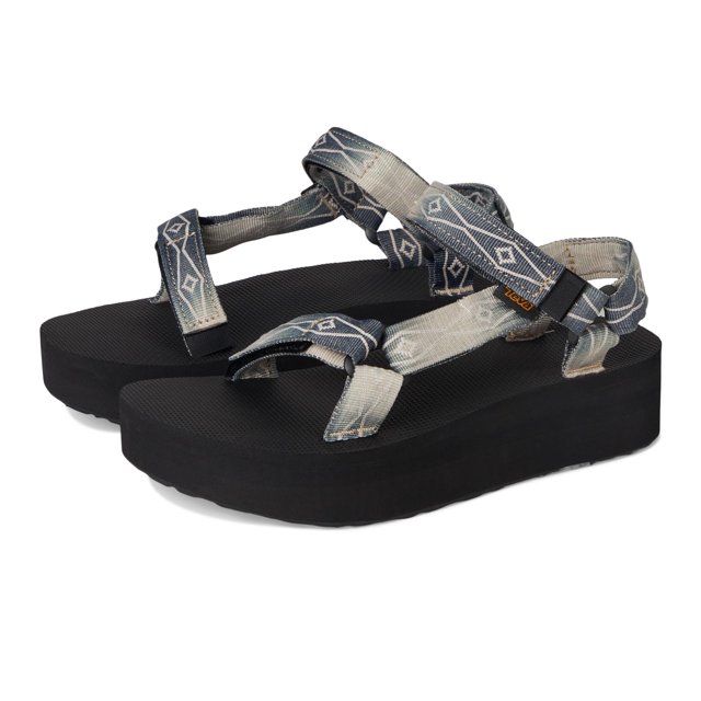 Teva Women's Flatform Universal Sunscape Sandal, Waterles Black/Cream, 6