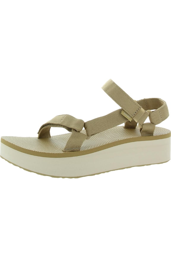Womens Flatform Textured Ankle Strap Platform Sandals