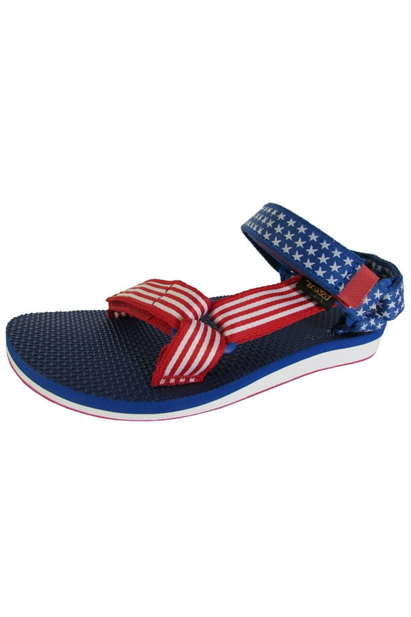 Womens Original Universal 4th Of July Sport Sandal Shoes, Red/Blue, US 5