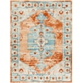 thumbnail image 1 of Tevazu Burnt Orange 6'7" x 9' Traditional Rectangle Area Rug, 1 of 2