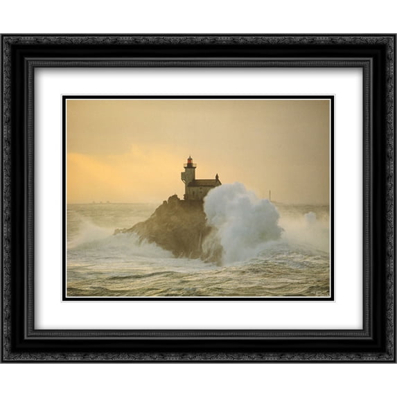 Tevennec 2x Matted 15x18 Black Ornate Framed Art Print by Philip Plisson