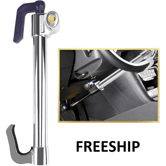 Tevlaphee Universal Steering Wheel Brake Lock Anti-Theft Retractable Double