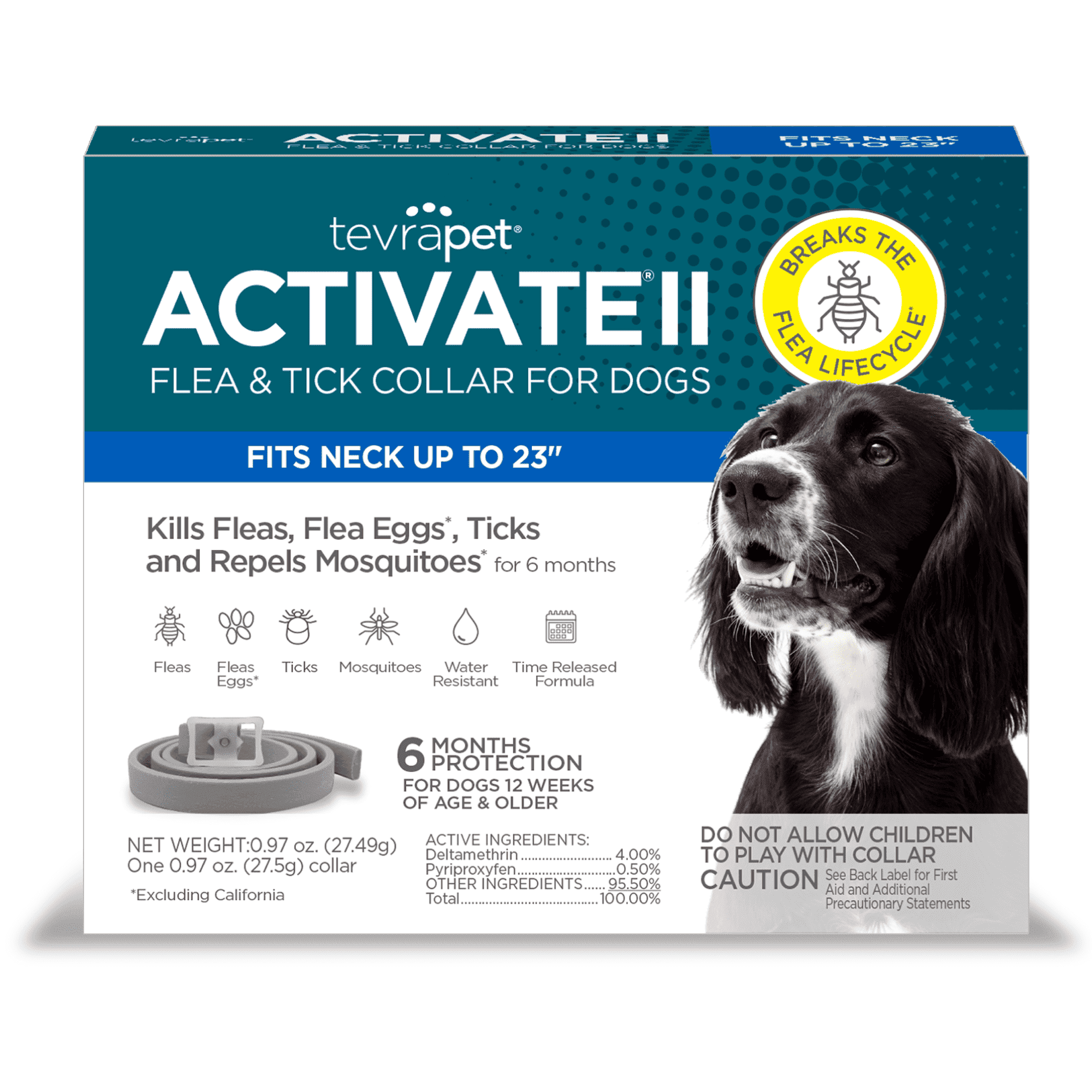 TevraPet Activate II Flea and Tick Collar for Dogs, 6 Months - Walmart.com