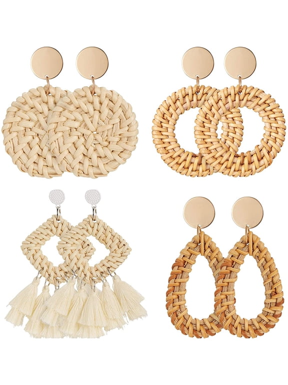 Women's Lightweight Bohemian Earrings, 4 Pack