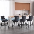 thumbnail image 1 of Tewloss 26" Swivel Bar Stools Set of 4 Velvet Counter Height Chairs for Home Kitchen Dining, Black, 1 of 8
