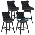 thumbnail image 1 of Tewloss 30" Swivel Bar Stools Set of 4 With Back Velvet Bar Height Chairs for Home Kitchen, Black, 1 of 8