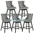 thumbnail image 1 of Tewloss 30" Swivel Bar Stools Set of 5 With Back Velvet Bar Height Chairs for Home Kitchen, Gray, 1 of 9