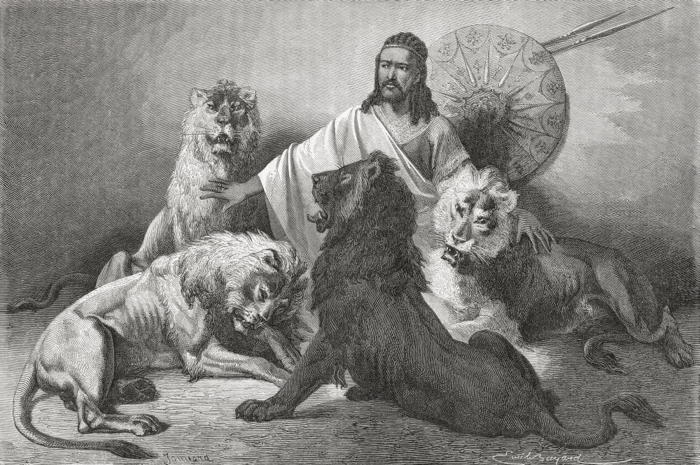 Tewodros Holding Audience Surrounded By Lions Tewodros Ii Baptized Theodore Ii C 1818 To 1868 Emperor Of Ethiopia From El Mundo En La Mano Published 1875 Canvas Art - Ken Welsh Design Pics (18 x 12)