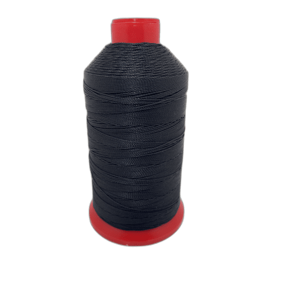 Tex 210 Black UV Resistant Bonded Polyester Sewing Thread for Upholstery, Outdoor, Marine 8 oz