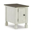 thumbnail image 1 of Tex 24 Inch Chairside End Table Gray Plank Surface USB Charger White - Saltoro Sherpi, 1 of 5