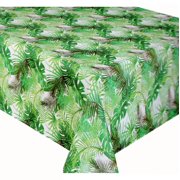 TexStyle Deco 70x70 inch Polyester Tablecloth Square Tropical Palm Green