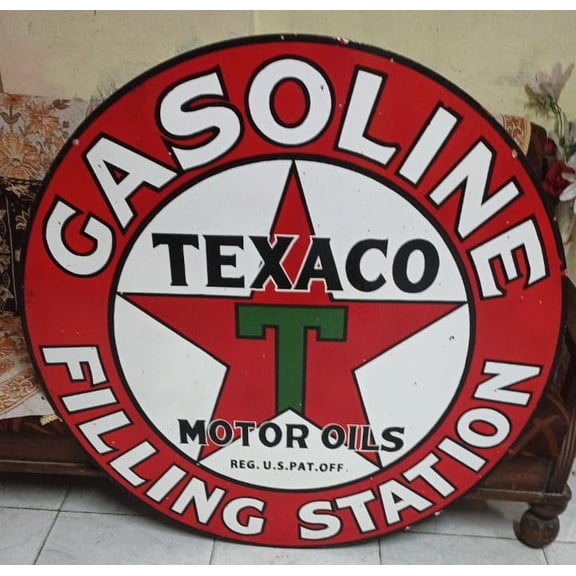 Texaco Filling Station Porcelain Enamel Heavy Metal Sign 42 inches Double side