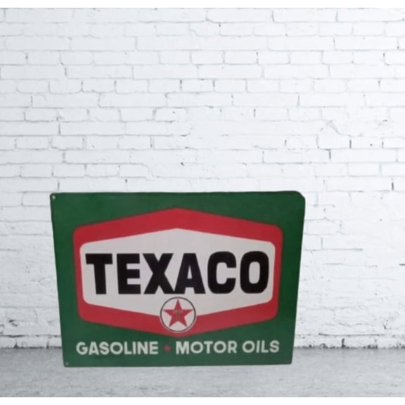 Texaco Gasoline green Pure Porcelain Enamel Heavy Metal Sign 28x20 Inches