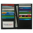 thumbnail image 1 of Texan Bull Cow Nappa Leather Long Bifold Credit Card Holder Wallet Organizer Black, 1 of 6