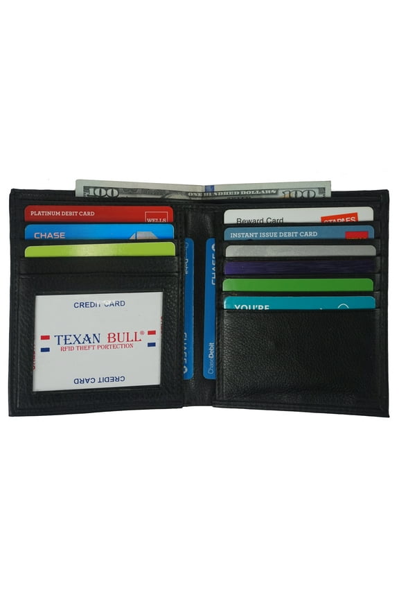 Euro Style Leather Wallets Bifold Hipster Credit Card Holders