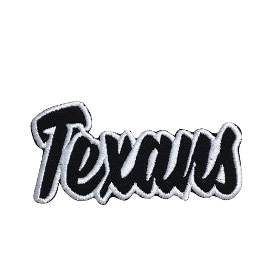 Texans - Black/White - Team Mascot - Words/Names - Iron on Applique/Embroidered Patch
