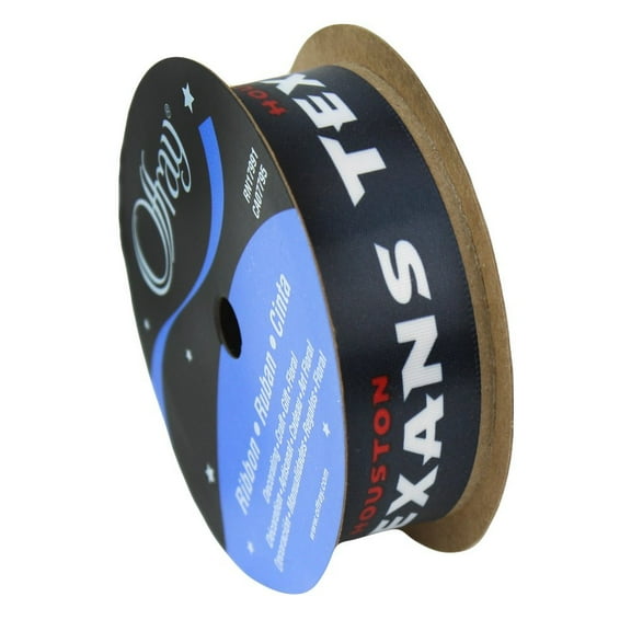 Texans Printed Ribbon 7/8-Inch Width, 9 Foot Spool