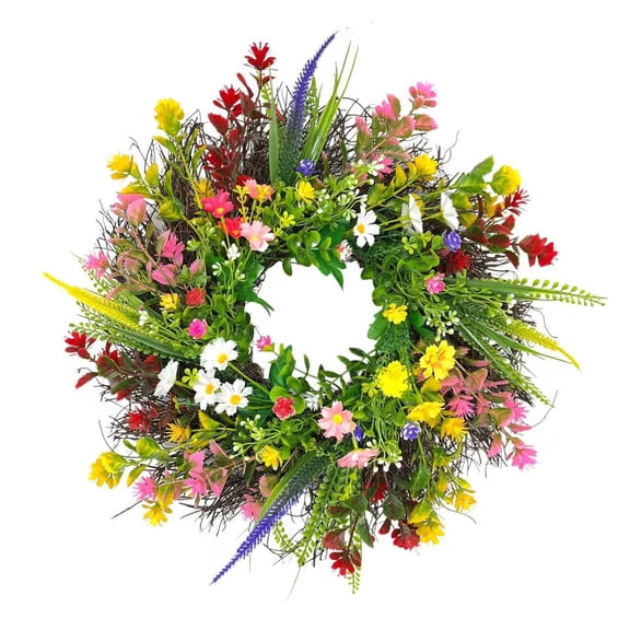 Texas 1 Piece Of Spring And Summer Flower Decoration Front Door Wall Hanging Suitable For Weddings Parties Home Decoration Green Wreath Home Decor
