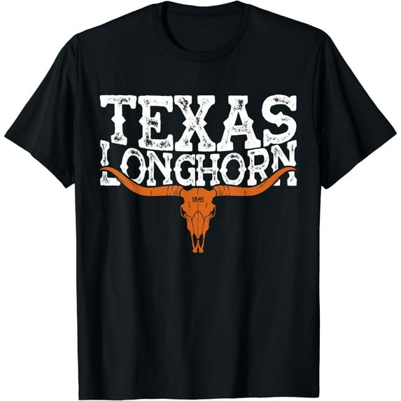 Texas 1845 Vintage Longhorn Cowboy and Rodeo Fan T-Shirt