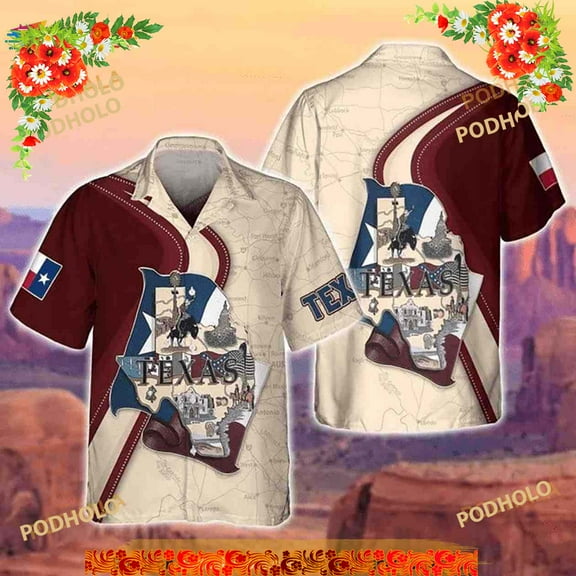 Texas 3D All Over Printed Hawaiian Shirt