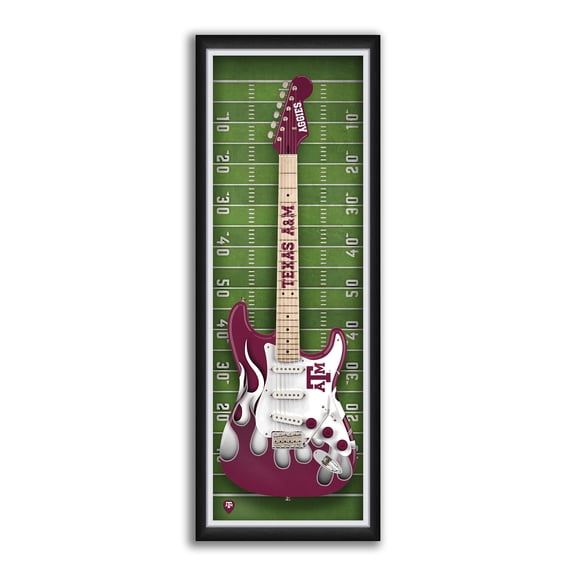 Texas A&M Aggies 14" x 37" Electric Guitar Framed Art Print