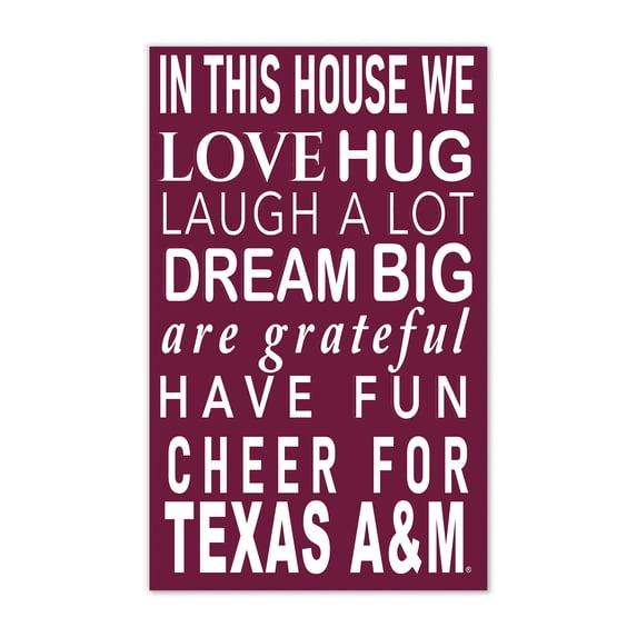 Texas A&M Aggies 11" x 19" Briteline In This House Sign