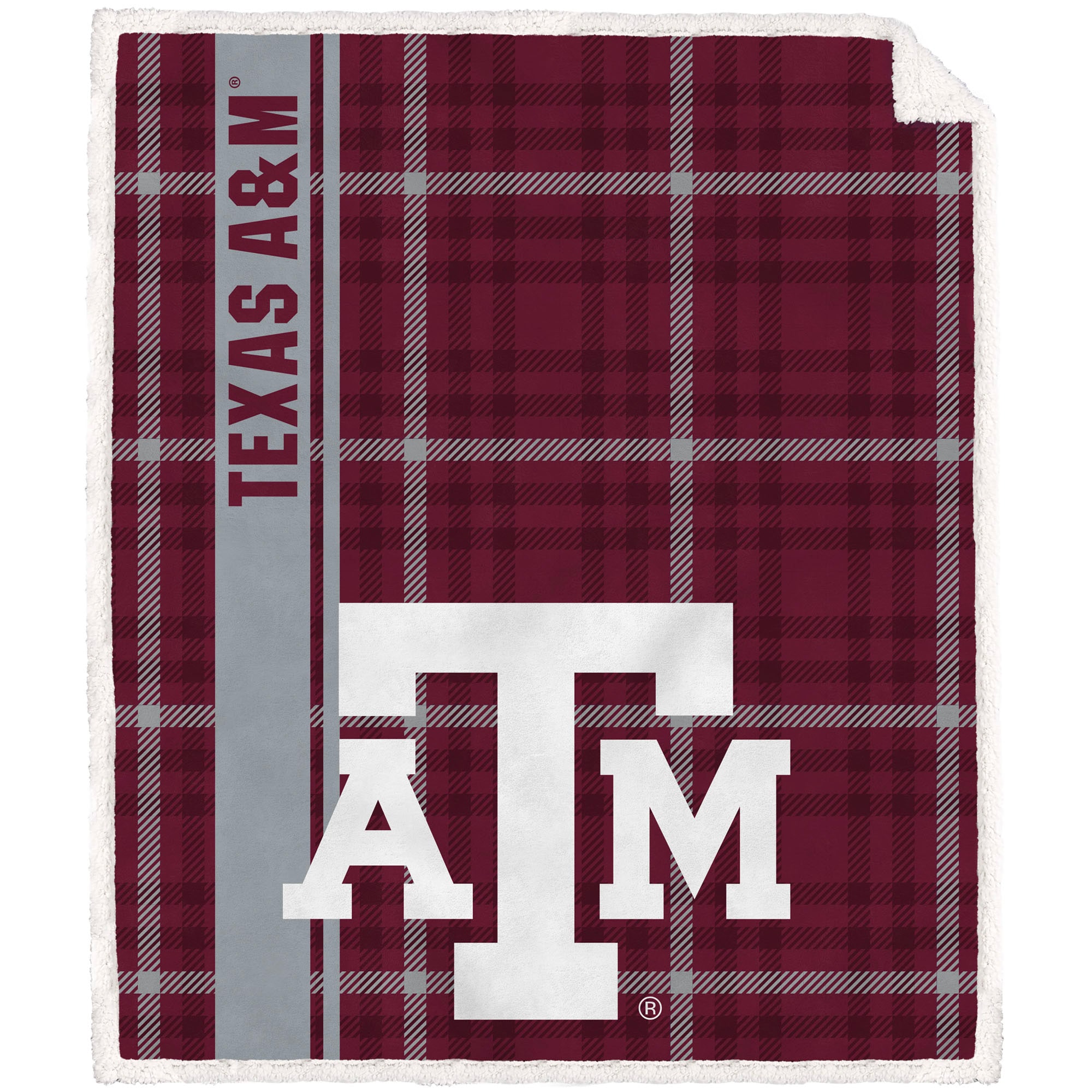 Texas A&M Aggies 60" x 70" Vertical Plaid Sherpa Fleece Blanket