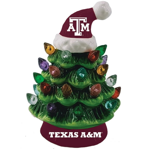 Texas A&M Aggies 8" Light Up Ceramic LED Christmas Tree