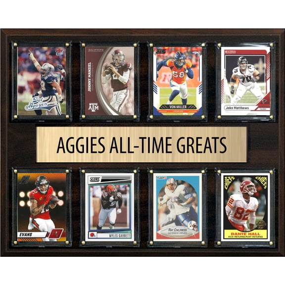Texas A&M Aggies Legends Plaque 8 Cards Johnny Manziel Myles Garrett Von Miller Evans