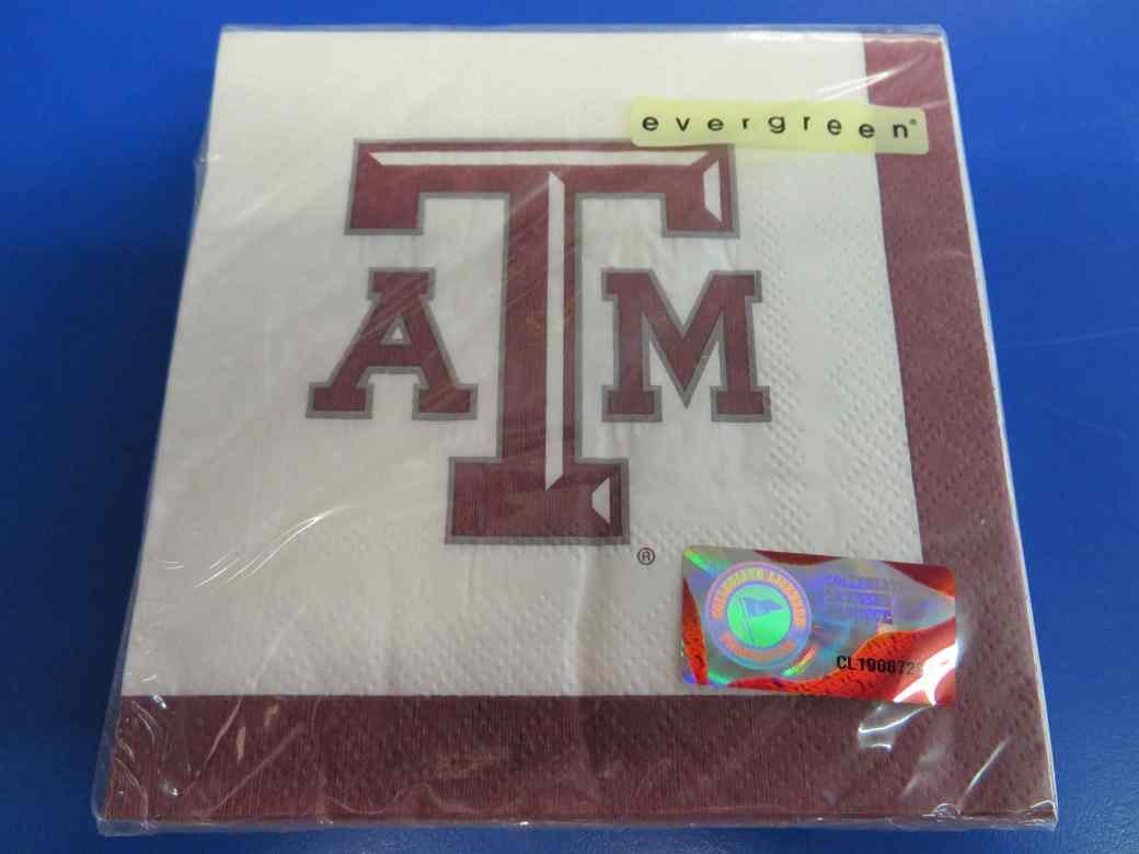 EVERGREEN Texas A&M Aggies NCAA College Football Game Day Sports Party Beverage Napkins
