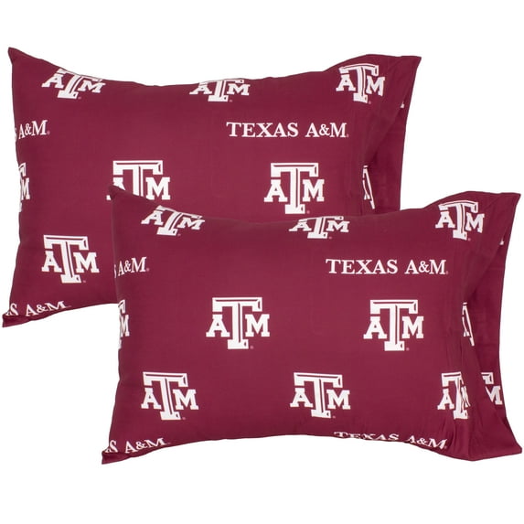 Texas A&M Aggies Pillowcase Pair, King, 20" x 40" (2 King Pillowcases)