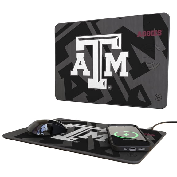 Keyscaper Texas A&M Aggies 15W Fast Wireless Charger and Mouse Pad