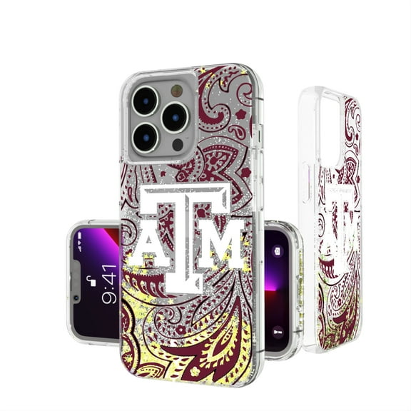Texas A&M Aggies iPhone Glitter Paisley Design Case