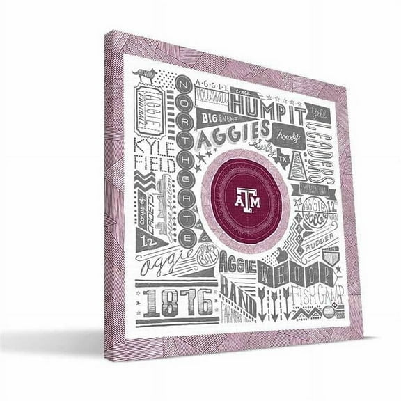 Texas A & M Pictograph Canvas, 24 x 24 in.
