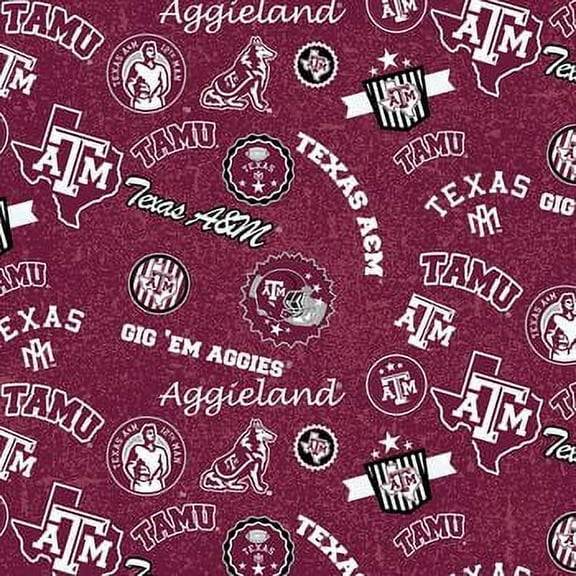 Texas A&M Tam-1208 Home State 100% Quilting Cotton, By The Yard