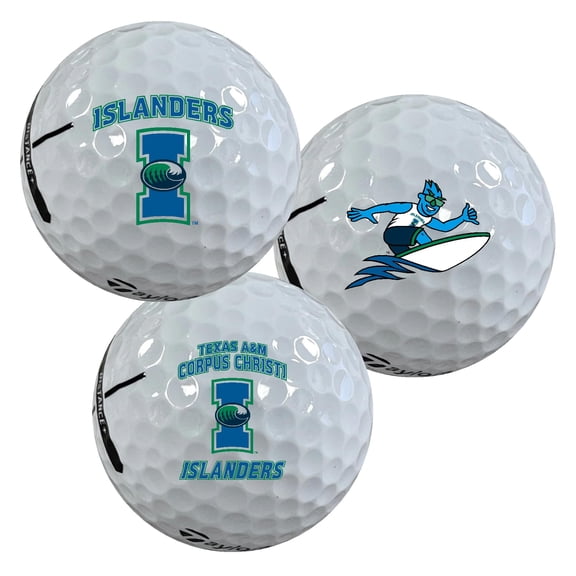 Texas A&M University-Corpus Christi Islanders Logo Edition Taylormade Distance+ Golf Balls 12-Pack (Dozen)