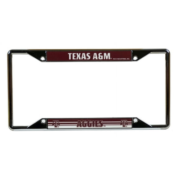 Texas-A&M-Aggie's EZ View License Plate Frame - Designed for Upper or Lower Corner License Plate Tabs