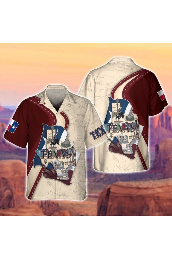 Texas All Over Printed Hawaiian Shirt For American, Texas Hawaii Aloha Beach Shirts For Su