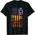 thumbnail image 1 of Texas American Flag Pride Landscape Cactus Patriotic Gift T-Shirt Black Small, 1 of 4