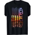 thumbnail image 1 of Texas American Flag Pride Landscape Cactus Patriotic Gift T-Shirt, 1 of 5