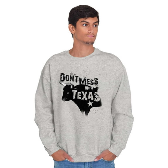 Texas Attitude Cool TX Cow Steer Bull Unisex Plus Fleece Graphic Sweatshirt Brisco Brands 3X