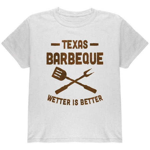 Texas Barbeque Wetter is Better Youth T Shirt White YSM