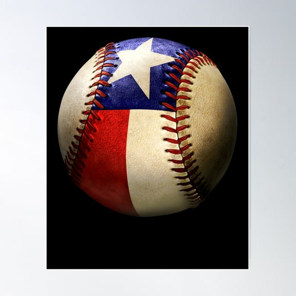 Texas Baseball Lover State Of Texas Flag Poster Wall Art, Modern Wall Decor For Living Room Bedroom, 8x12 UNFRAMED