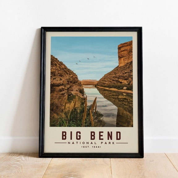 Texas Big Bend National Park Art Minimalist Vintage National Park Gift