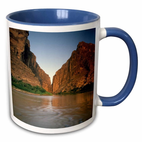 3drose, Texas, Big Bend National Park. Rio Grande - Us44 Gje0010 - Gavriel Jecan, 15oz Two-tone Blue Mug