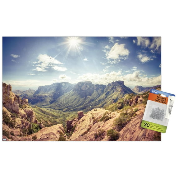 Texas - Big Bend National Park Wall Poster with Push Pins, 14.725" x 22.375"