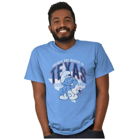 Texas Bigger Funny Lone Star Smurfs Unisex Plus Size Graphic Tee Brisco Brands 3X