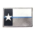 thumbnail image 1 of Texas Black Grey Thin Blue Line Morale Patch Hook &amp; Loop Police, 1 of 2