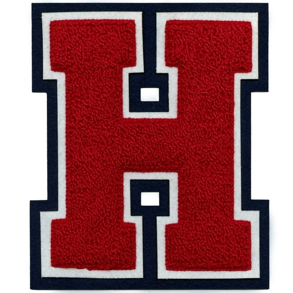 Texas Block Letter H Patch Houston Varsity Jacket Chenille Sew On